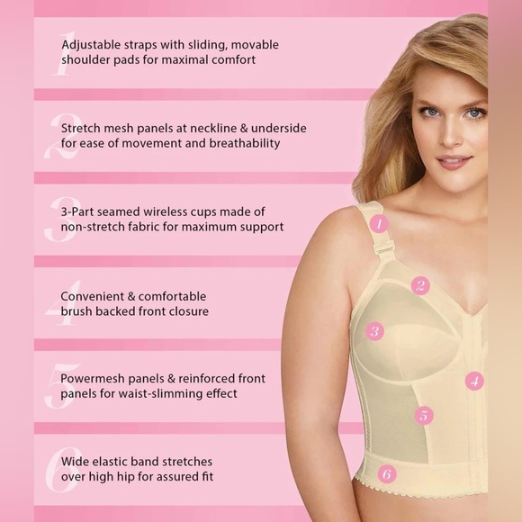 Exquisite Form Beige Longline Front Closure Bra 38B - Picture 7 of 8